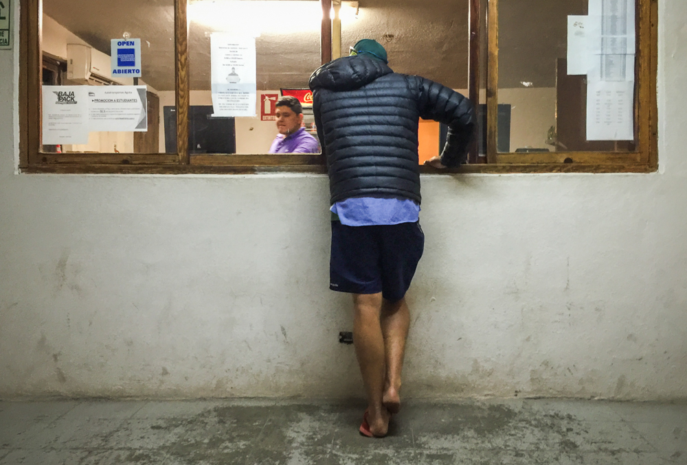 Waiting for the part at Baja Pack. This parcel office was clear across town, but the walk was enjoyable everyday.