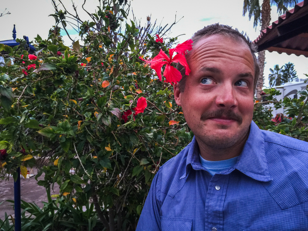 Christian kept his mustache for a while.