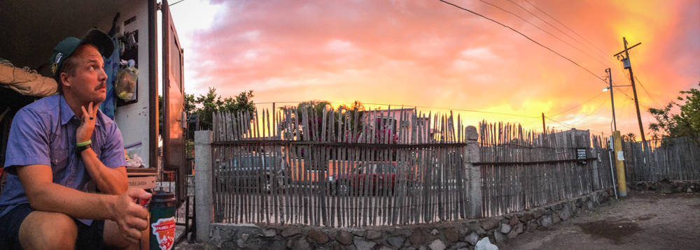 Enjoying one of many beautiful sunsets while tucked away in the back.