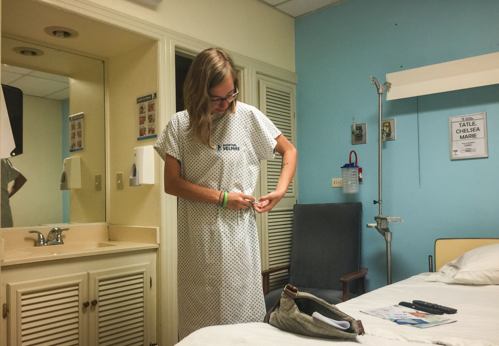 Hospital gowns are so flattering, aren't they?