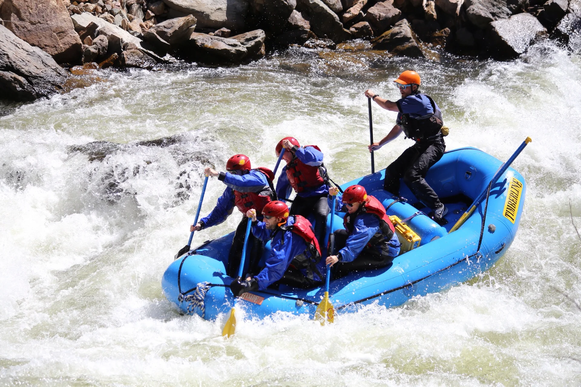 Christian guiding Dowd Chute on the Eagle River.