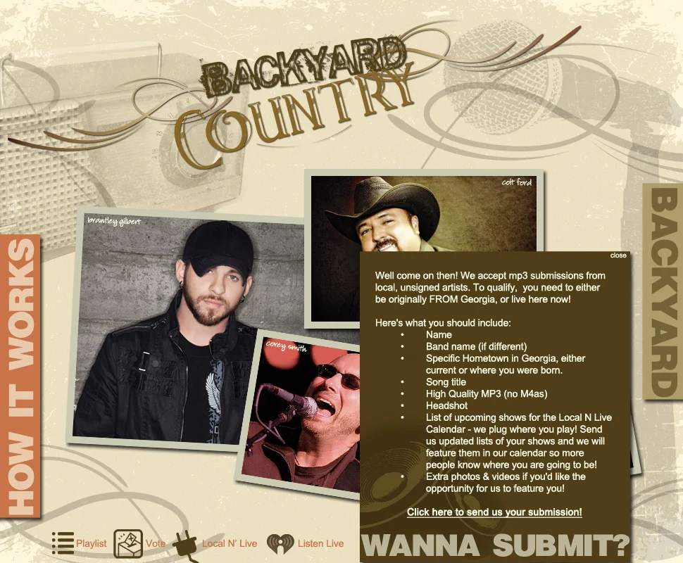 Backyard Country Microsite