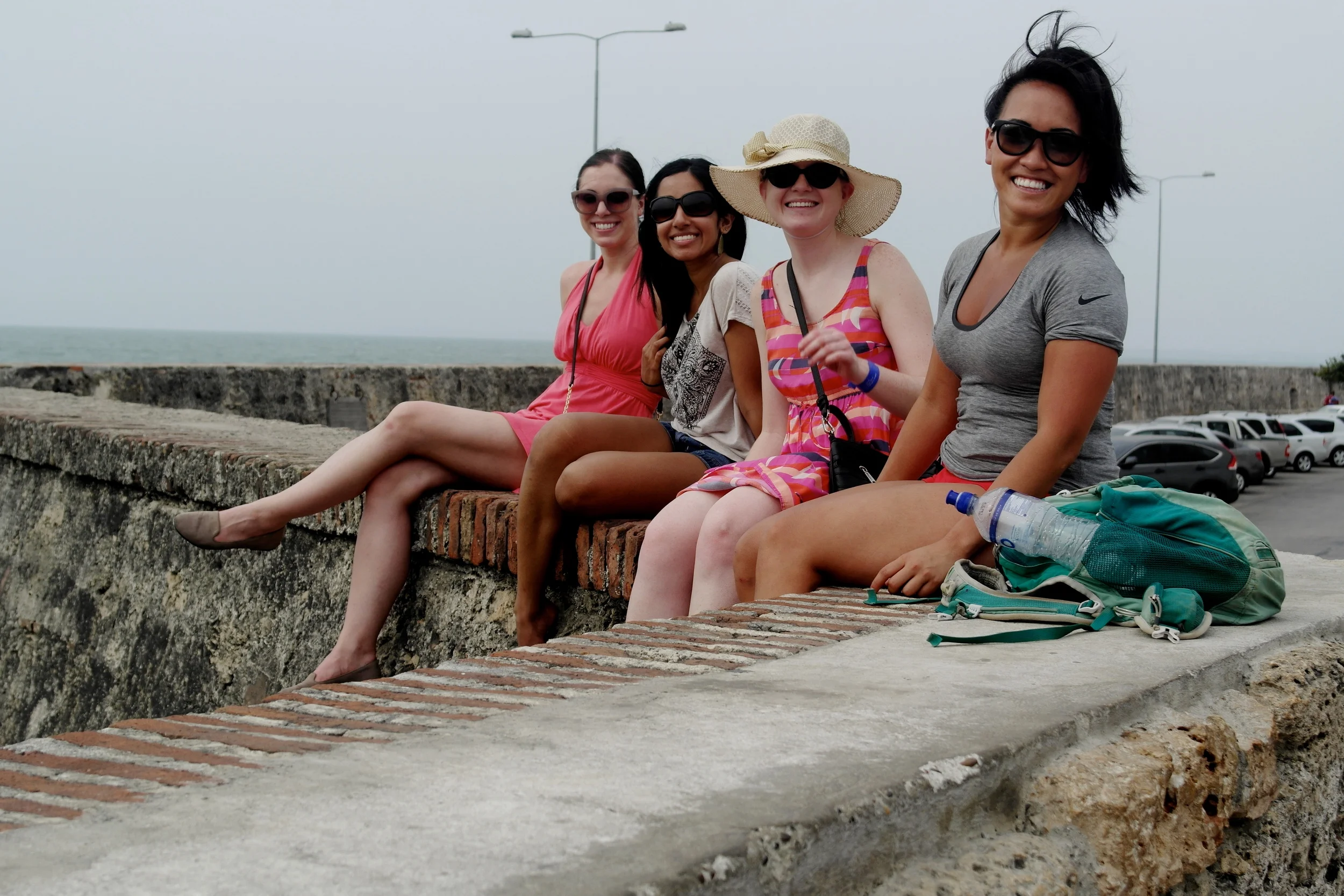 Sitting on the wall at the Old City