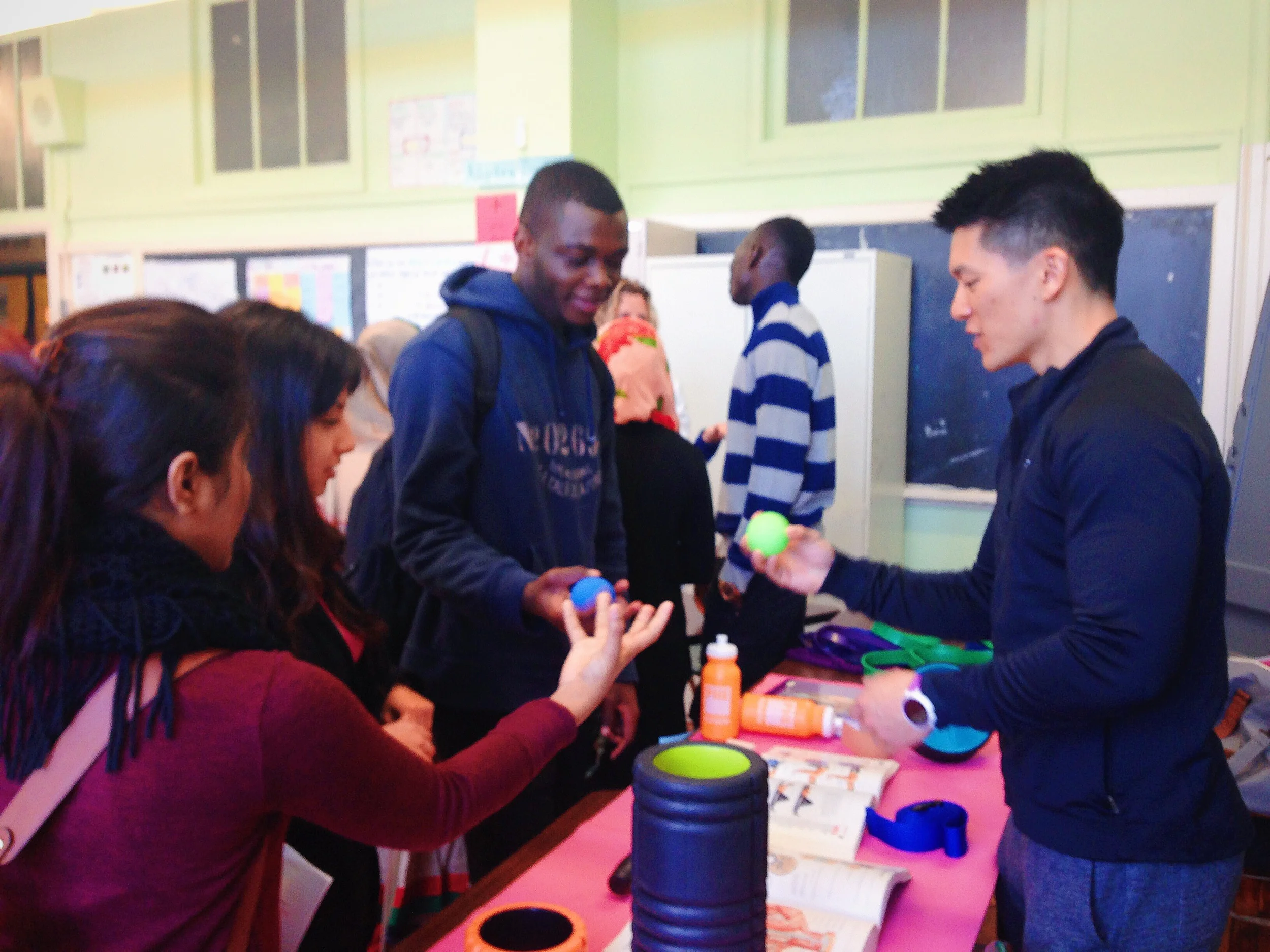 Showing a few students some self-myofascial release tools