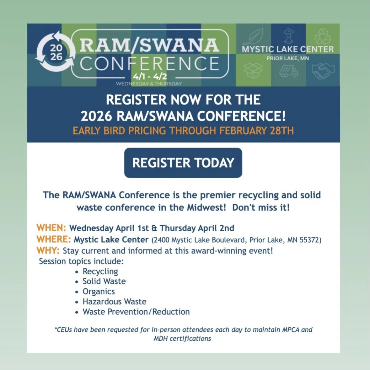 Native Sustainability is proud to be back as a Carbon Offset sponsor at this year&rsquo;s RAM/SWANA Conference, held once again at @mysticlakecasino.

As a longstanding client of ours, the Shakopee Mdewakanton Sioux Community prioritizes their sustai