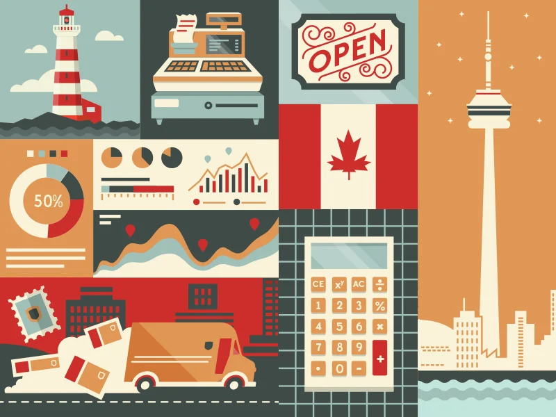 Selection of visuals for UPS Canada's small business Twitter account 