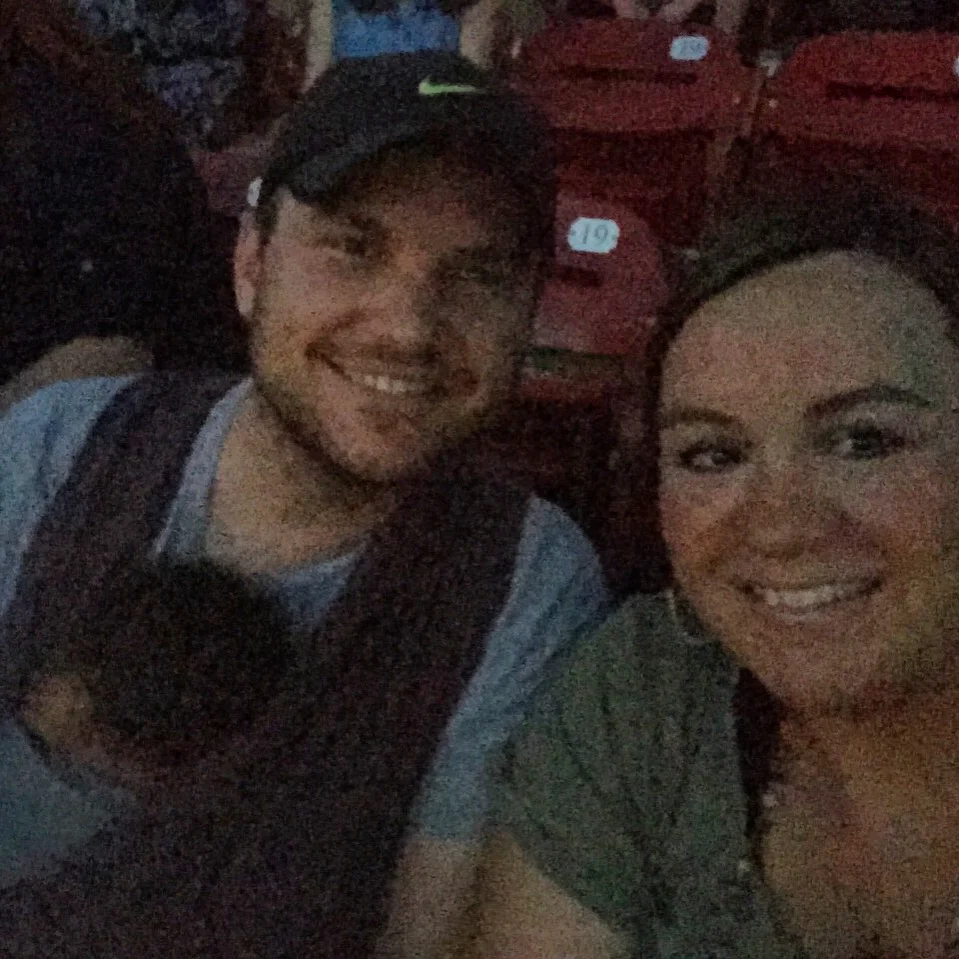 Well, it's blurry, but here is sweet DreBe at an Ed Sheeran concert with us all snuggled up in the K'Tan