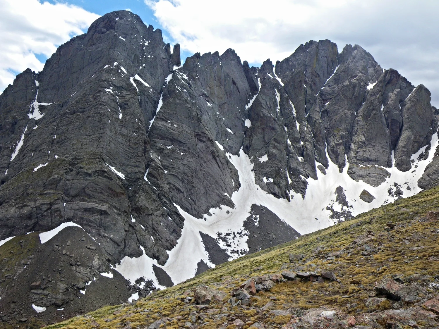 Crestone Needle and Crestone Peak with a lot of new-route potential in between