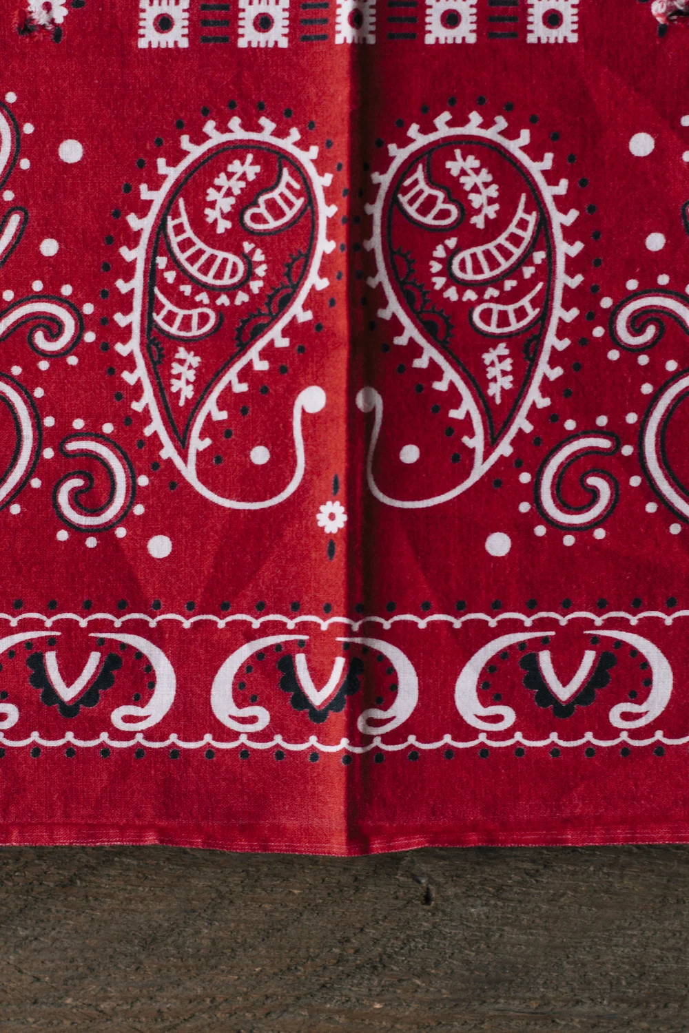 RED TRUNK DOWN BANDANA — Velour