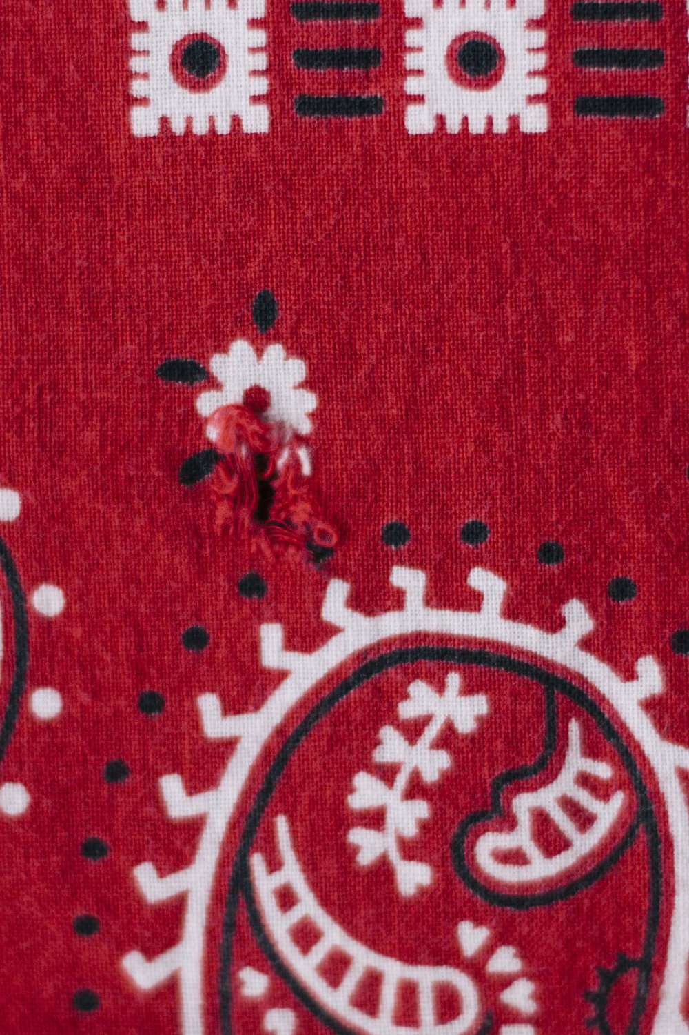 RED TRUNK DOWN BANDANA — Velour