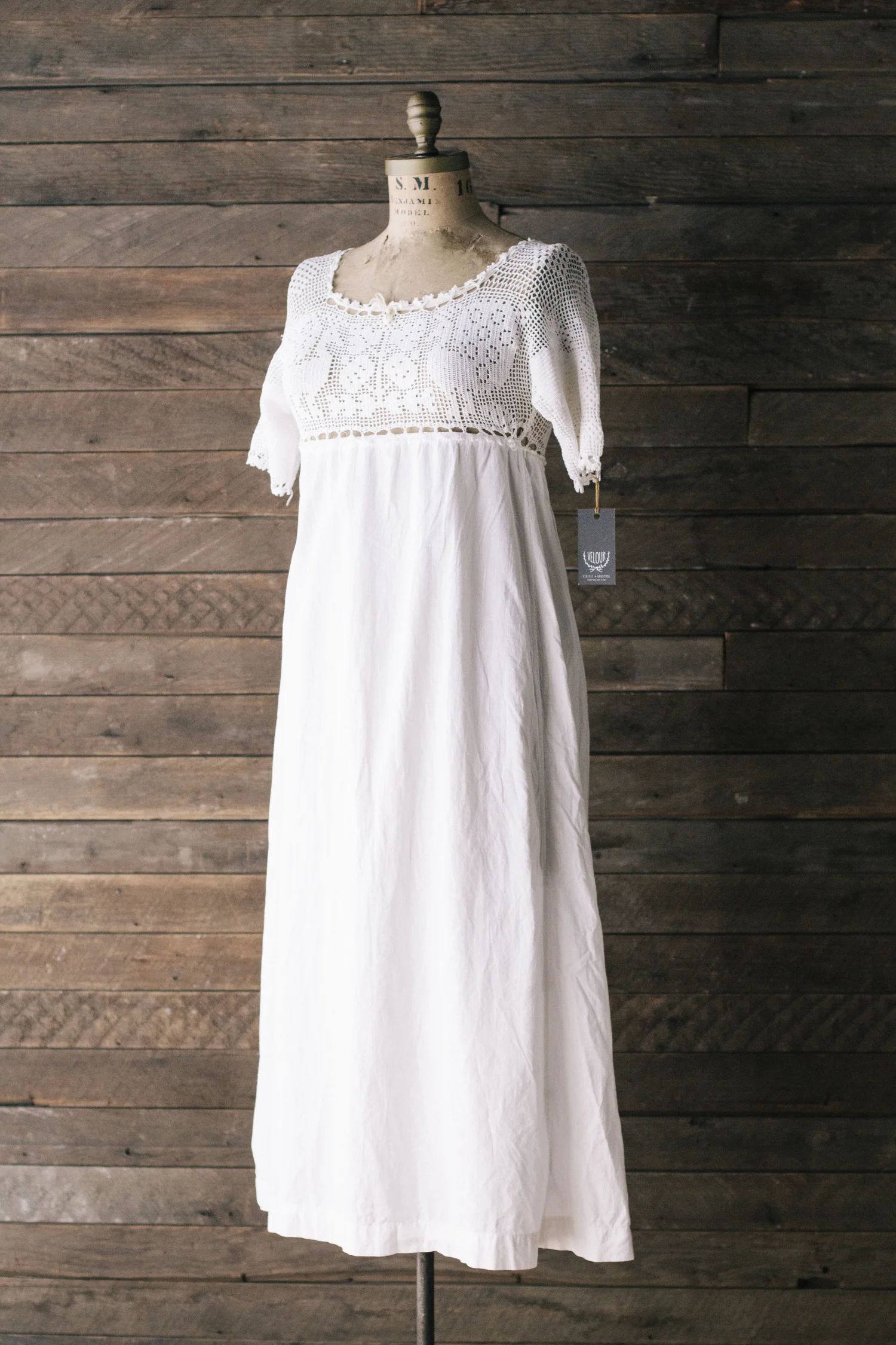 1900s EDWARDIAN CROCHET DRESS  Velour