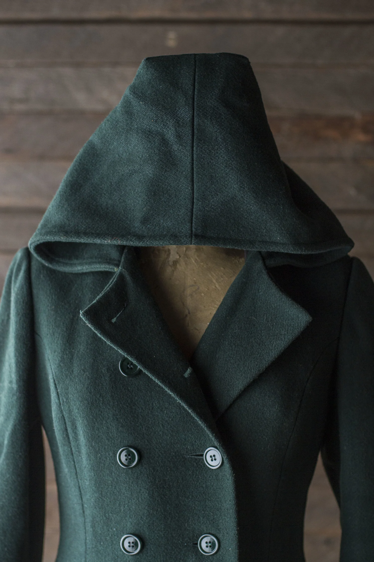 FOREST WOOL HOODED COAT — Velour