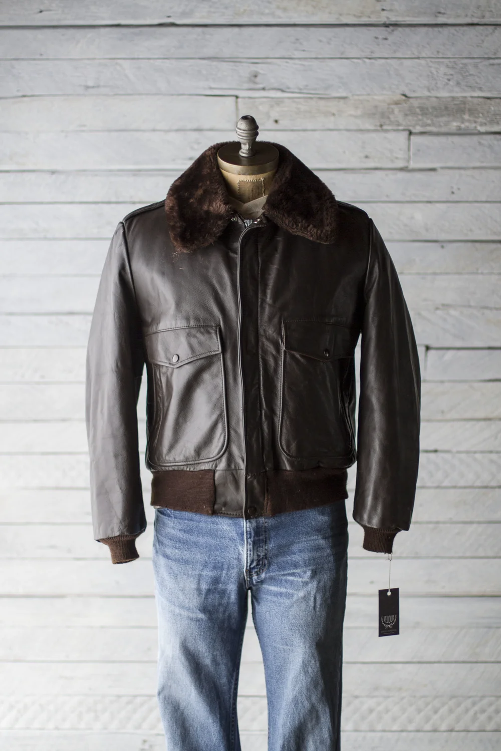SEARS LEATHER SHOP G-1 BOMBER — Velour