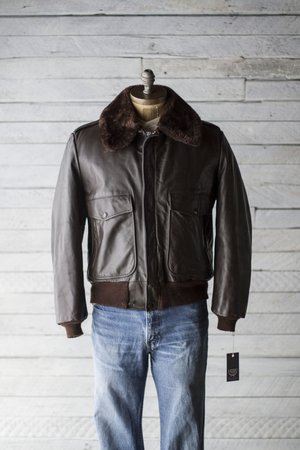 SEARS LEATHER SHOP G-1 BOMBER — Velour