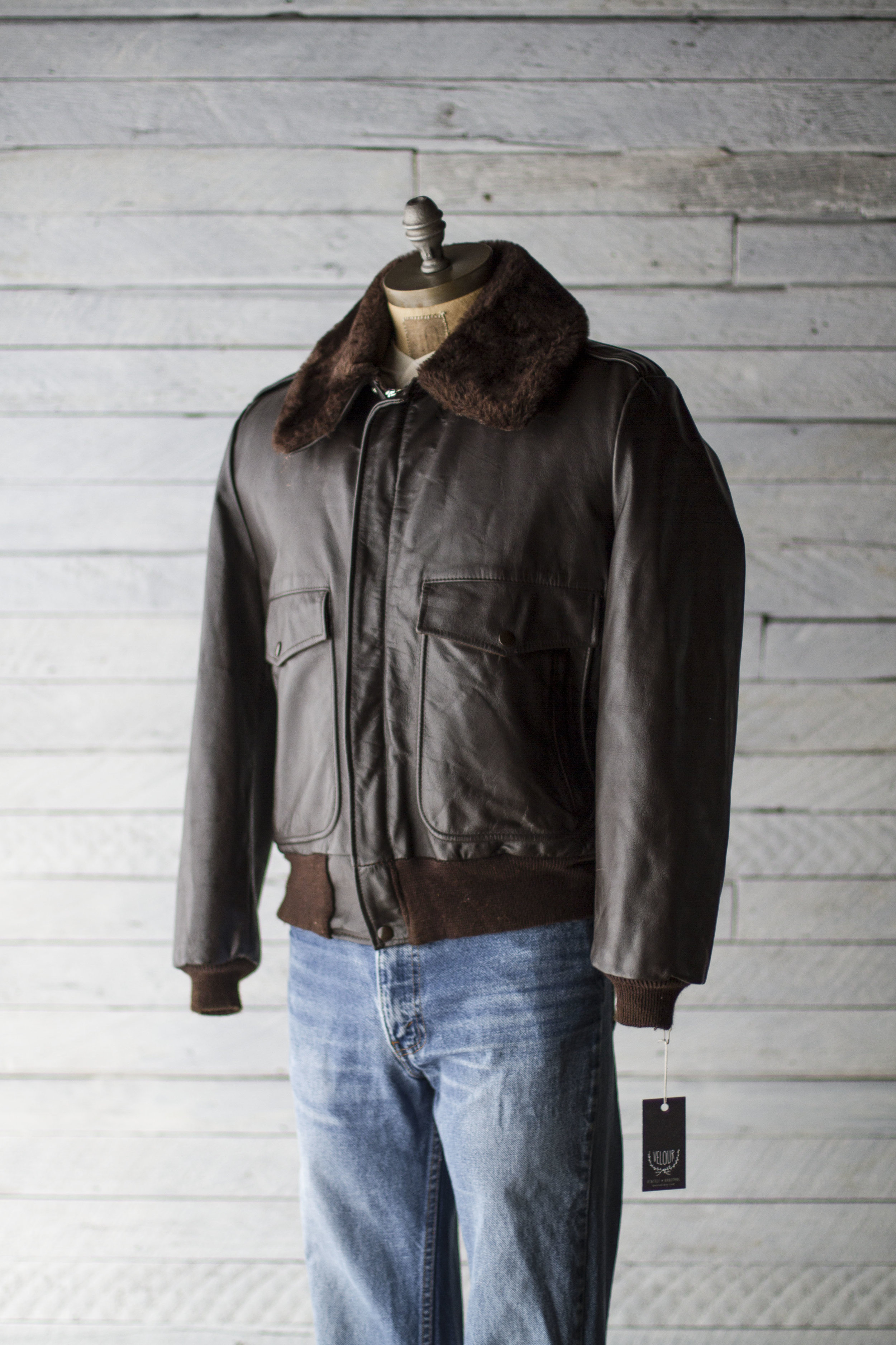80年代 Sears G-1タイプ leather jacket SEARS LEATHER SHOP G-1 BOMBER — Velour