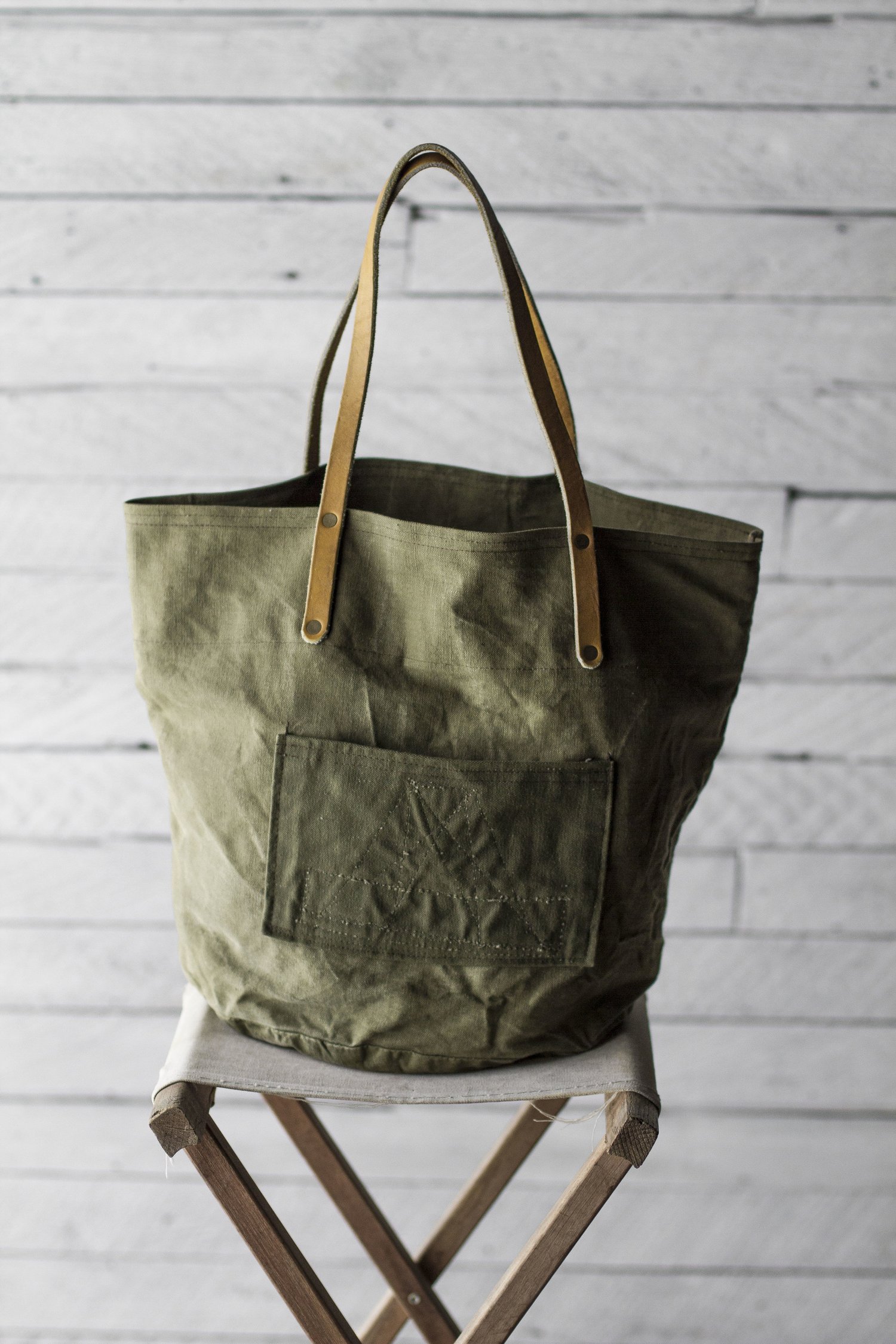 REWORKED MILITARY DUFFLE TOTE — Velour