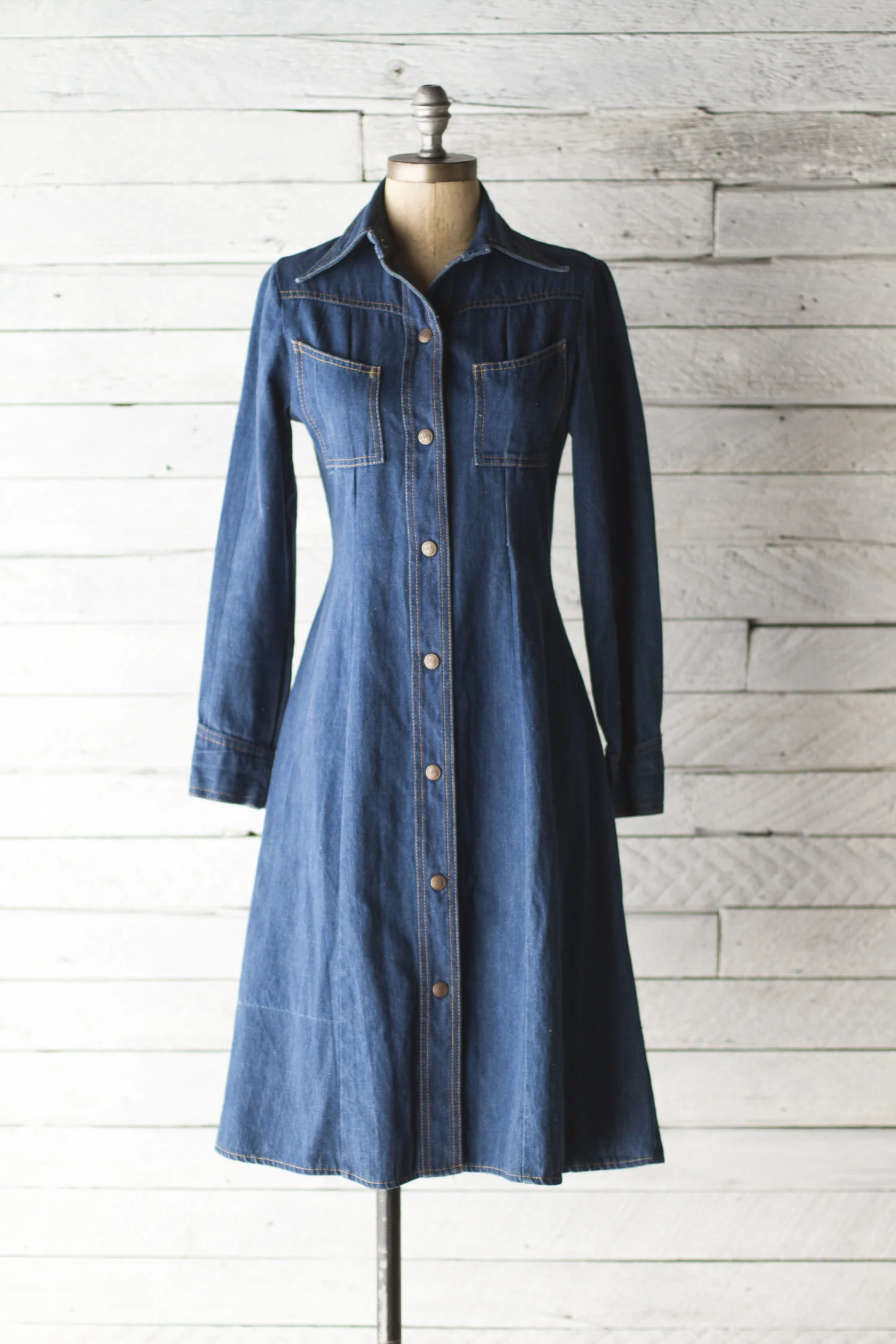 70S DENIM DRESS — Velour
