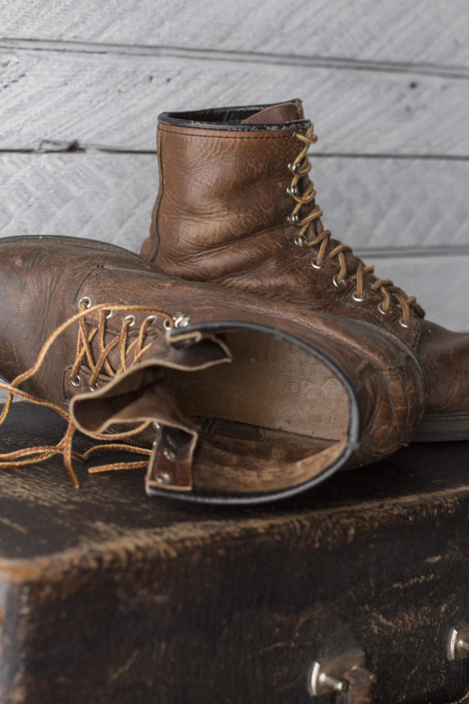 Vintage Red Wing Steel Toe Work Boots ANSI Z41 PT91 MI/75 C/75 Men’s 13 Brown RED WING LEATHER WORK BOOTS — Velour main image 4
