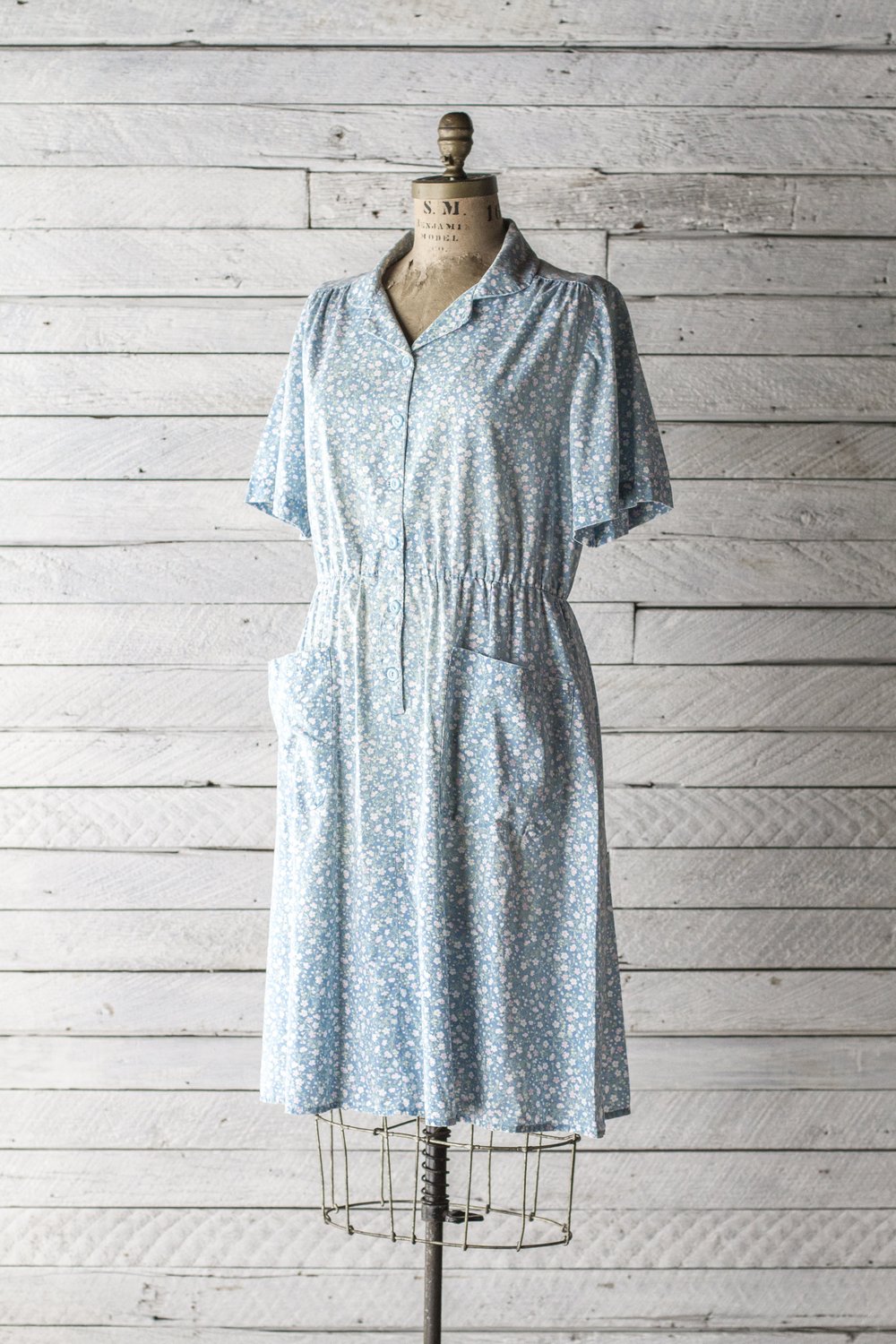 BLUE FLORAL HOUSE DRESS Velour BLUE FLORAL HOUSE DRESS Velour