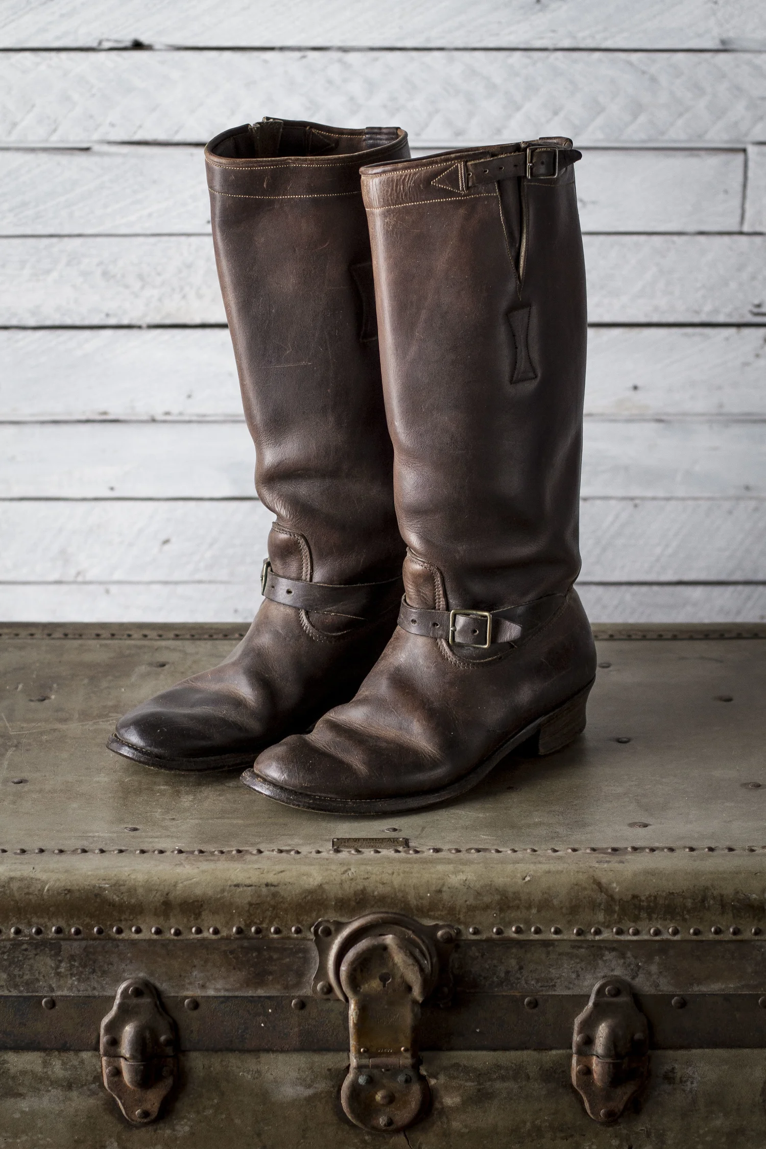 30s/40s TALL ENGINEER BOOTS — Velour