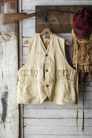 30s HUDSON DUXBAK HALF MOON HUNTING VEST — Velour
