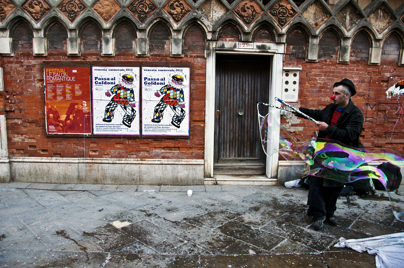 Street performer during Carnevale di Venezia, Venice, Italy. 2012