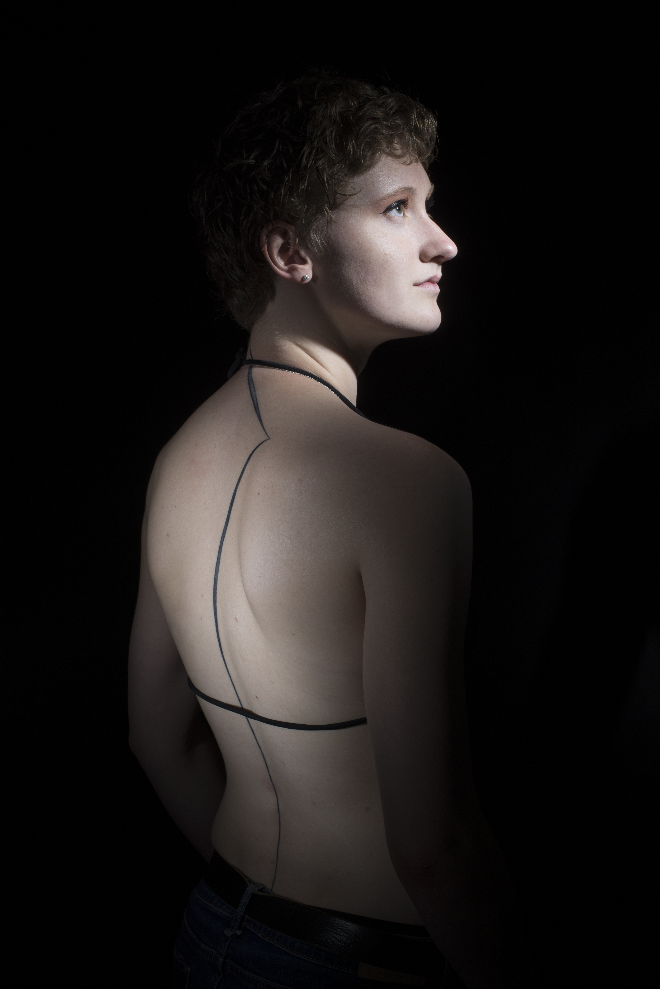 Julia Moss and her back tattoo. 2015. 