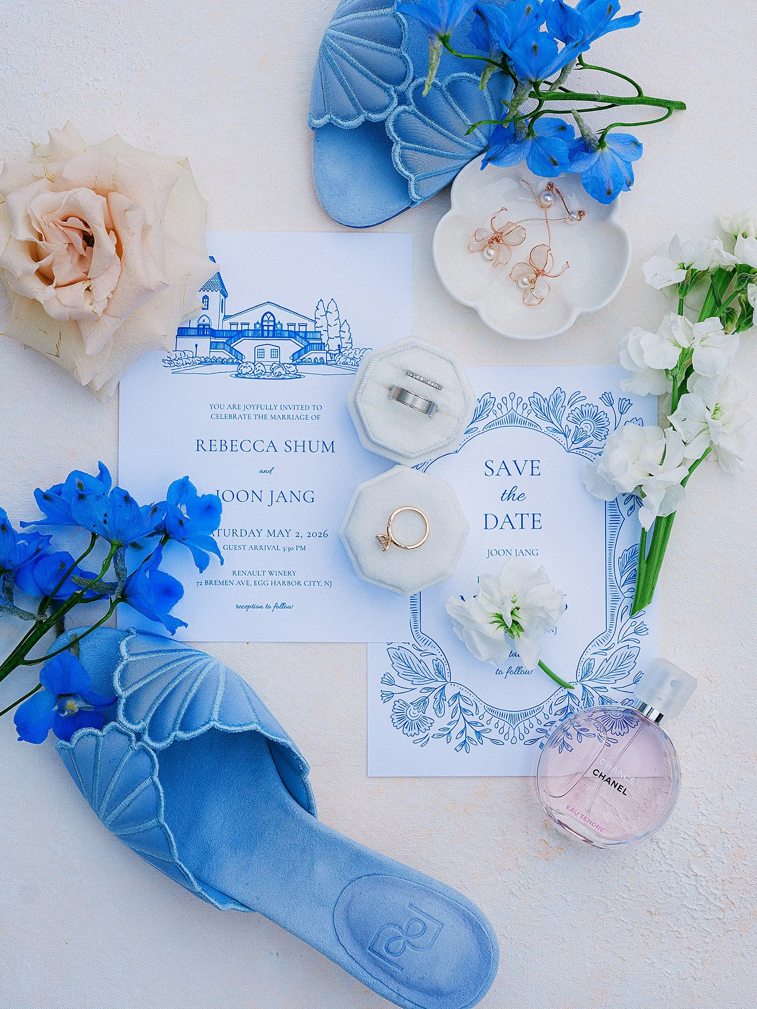 Wedding invitation and details at Renault Winery by Haseok Chung Studio