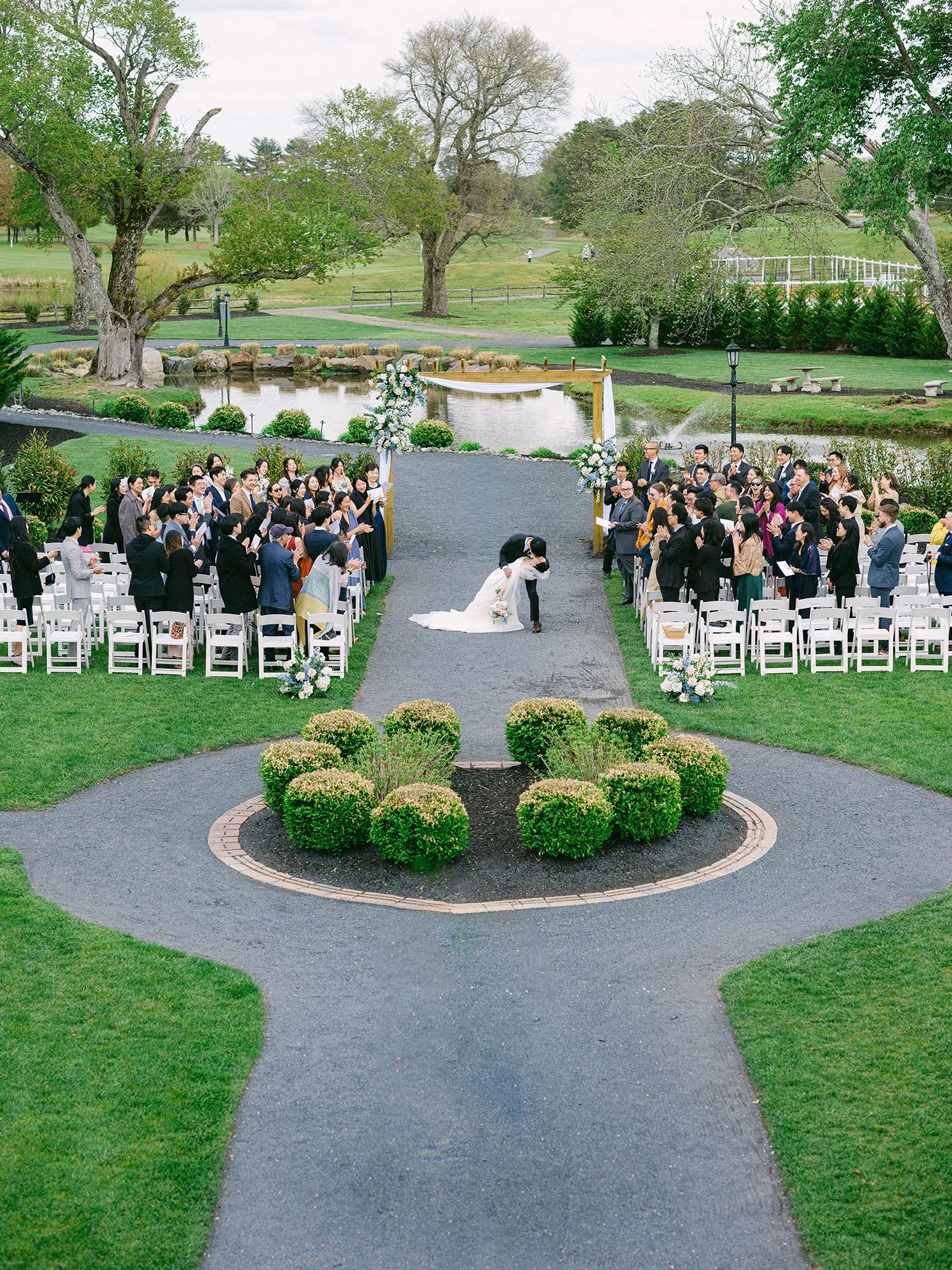 Ceremony for wedding at Renault Winery by Haseok Chung Studio