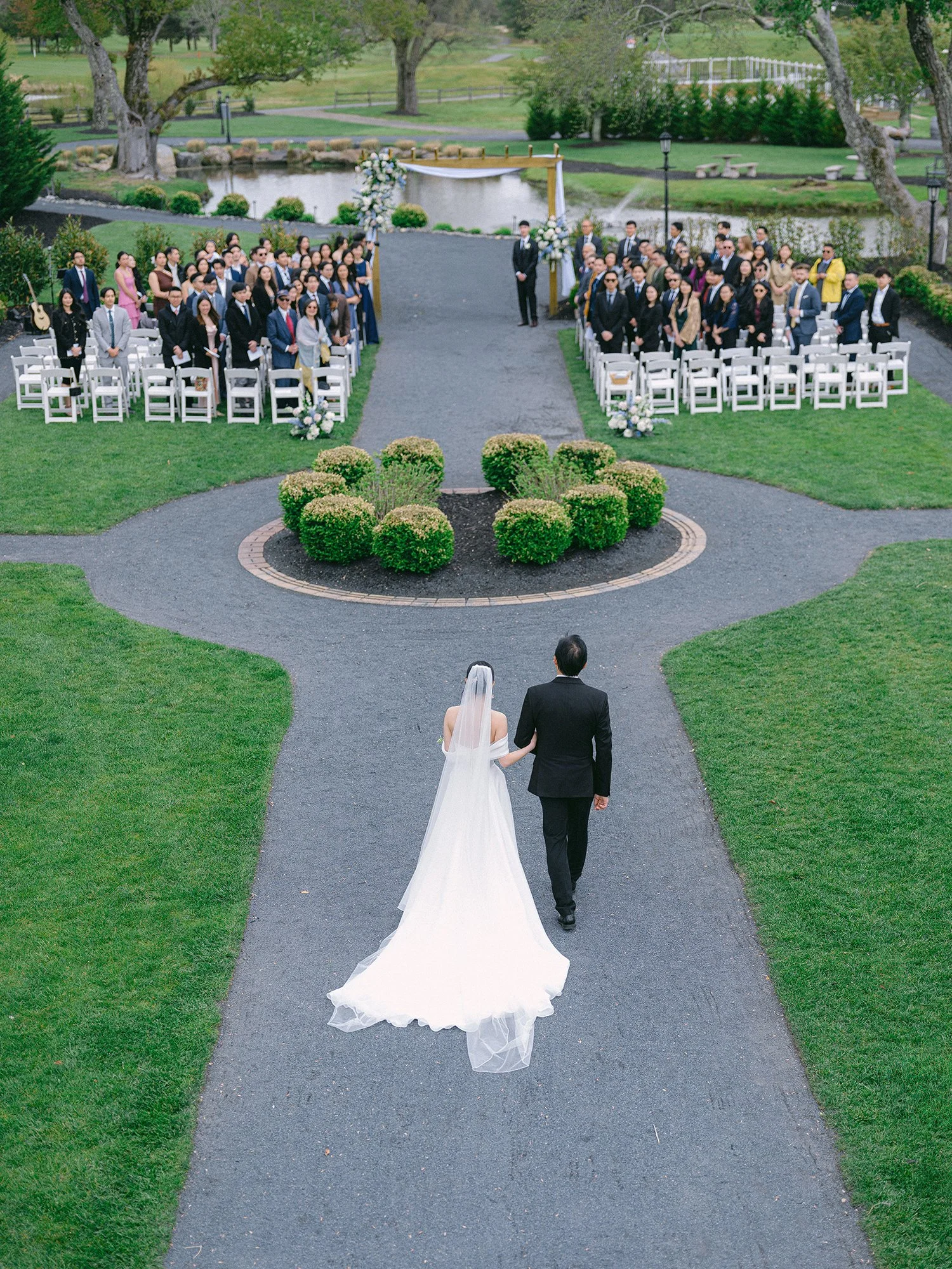 Ceremony for wedding at Renault Winery by Haseok Chung Studio