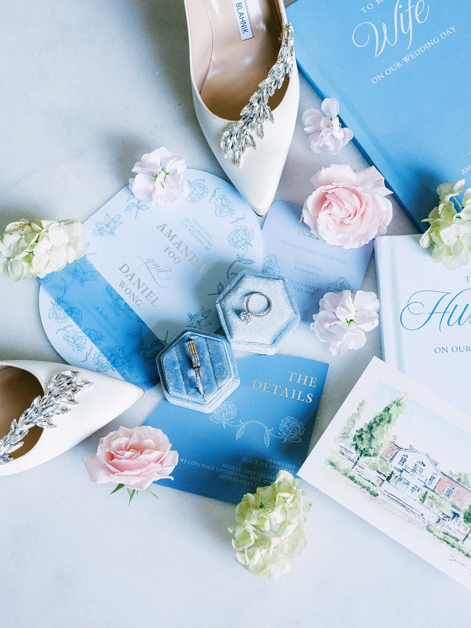 Elegant wedding portrait of Amanda and Daniel at The Rockleigh, NJ by HSC Studio