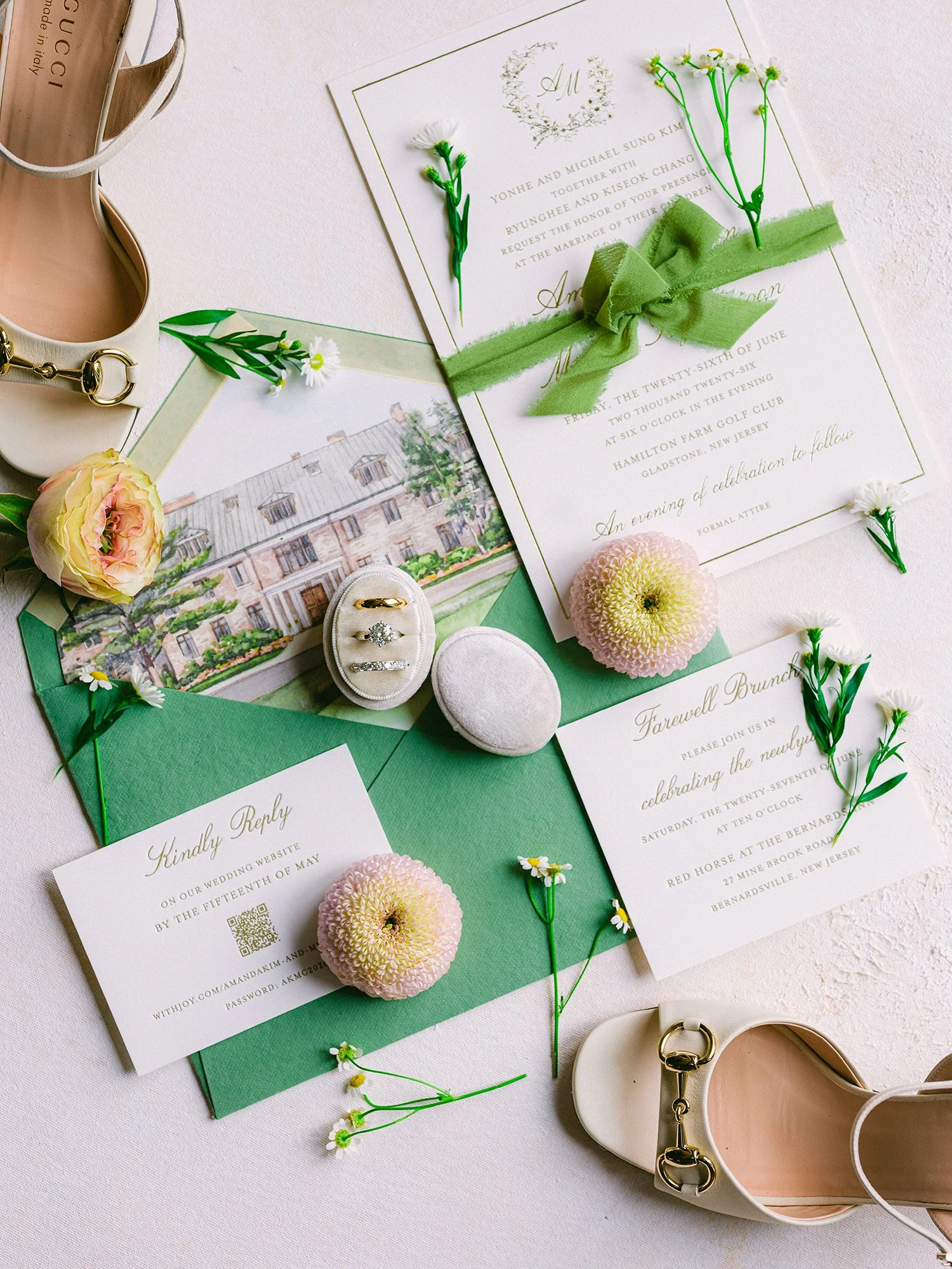 Fine art wedding photography capturing the joyful smiles of the bride and groom and the elegant reception setup at Hamilton Farm Golf Club NJ.
