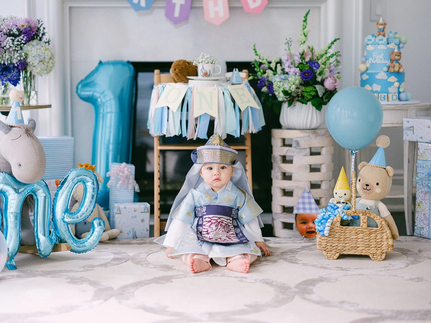 First birthday portrait of Richard photographed by HSC Studio