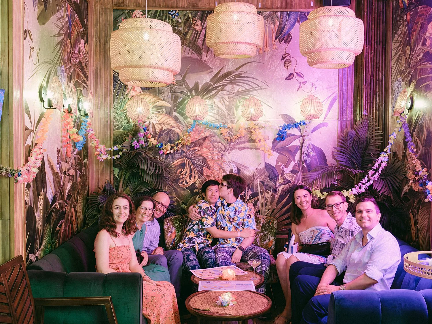 Wedding celebration at Tiki Chick bar
