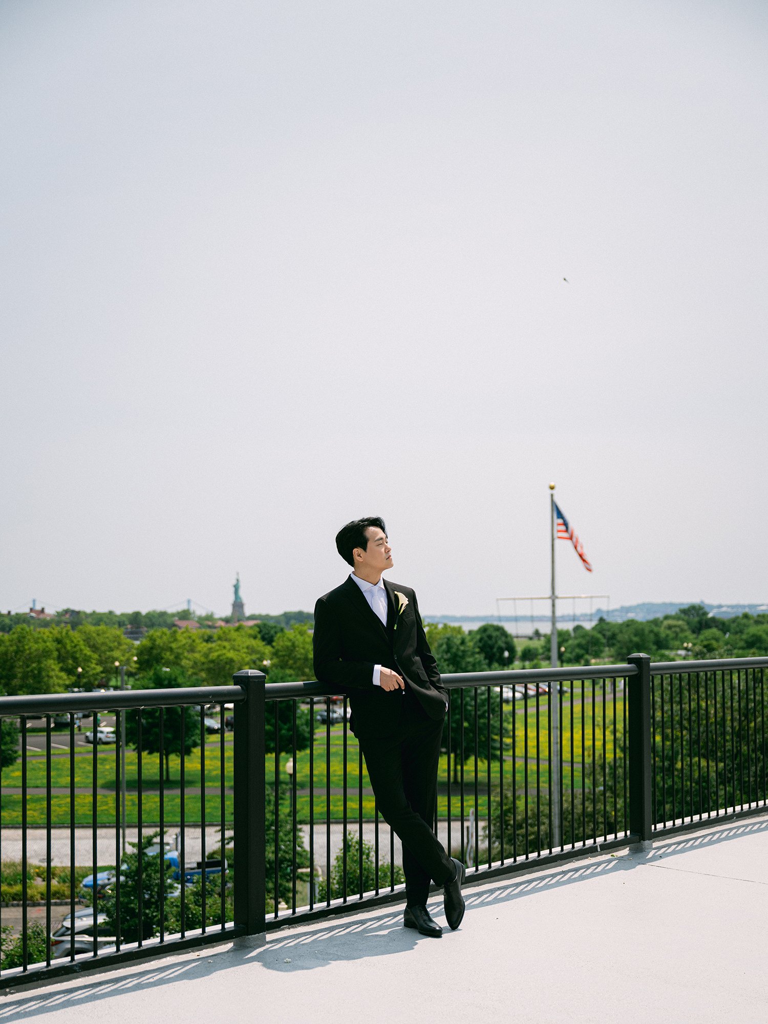 Hannah and Junsuk wedding portrait at Maritime Parc in Jersey City NJ