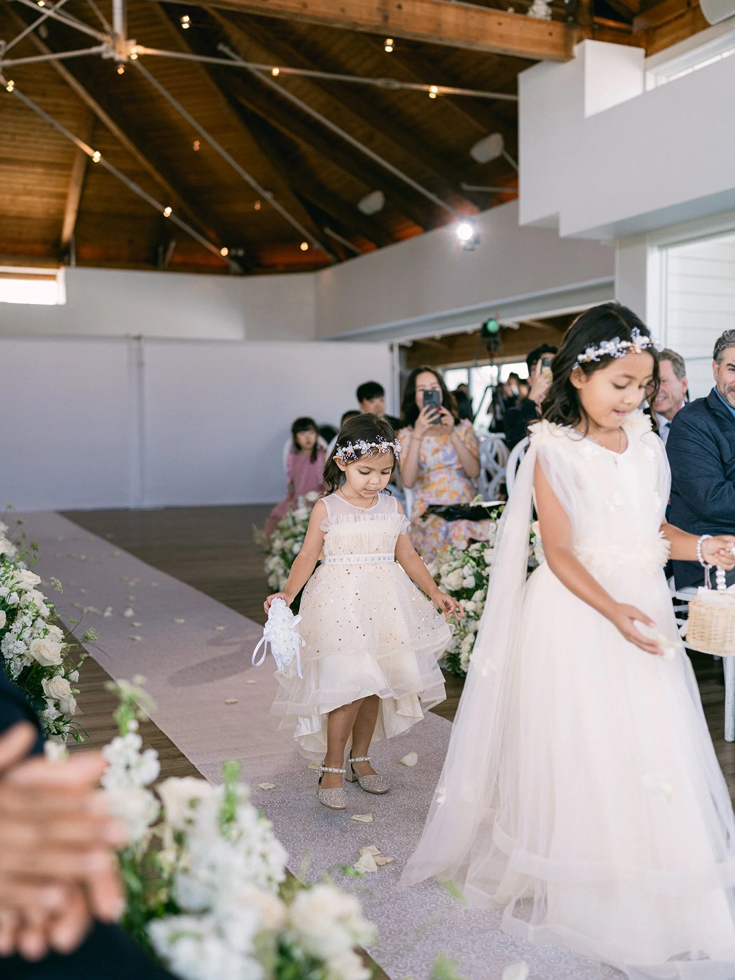 Hannah and Junsuk during their summer wedding ceremony in New Jersey