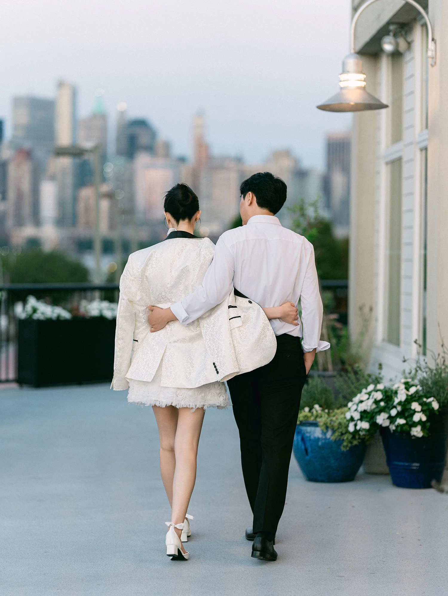 Evening wedding portrait of Hannah and Junsuk at Maritime Parc