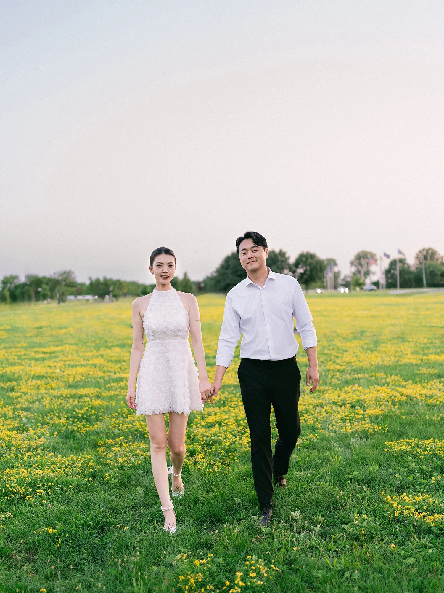Evening wedding portrait of Hannah and Junsuk at Maritime Parc