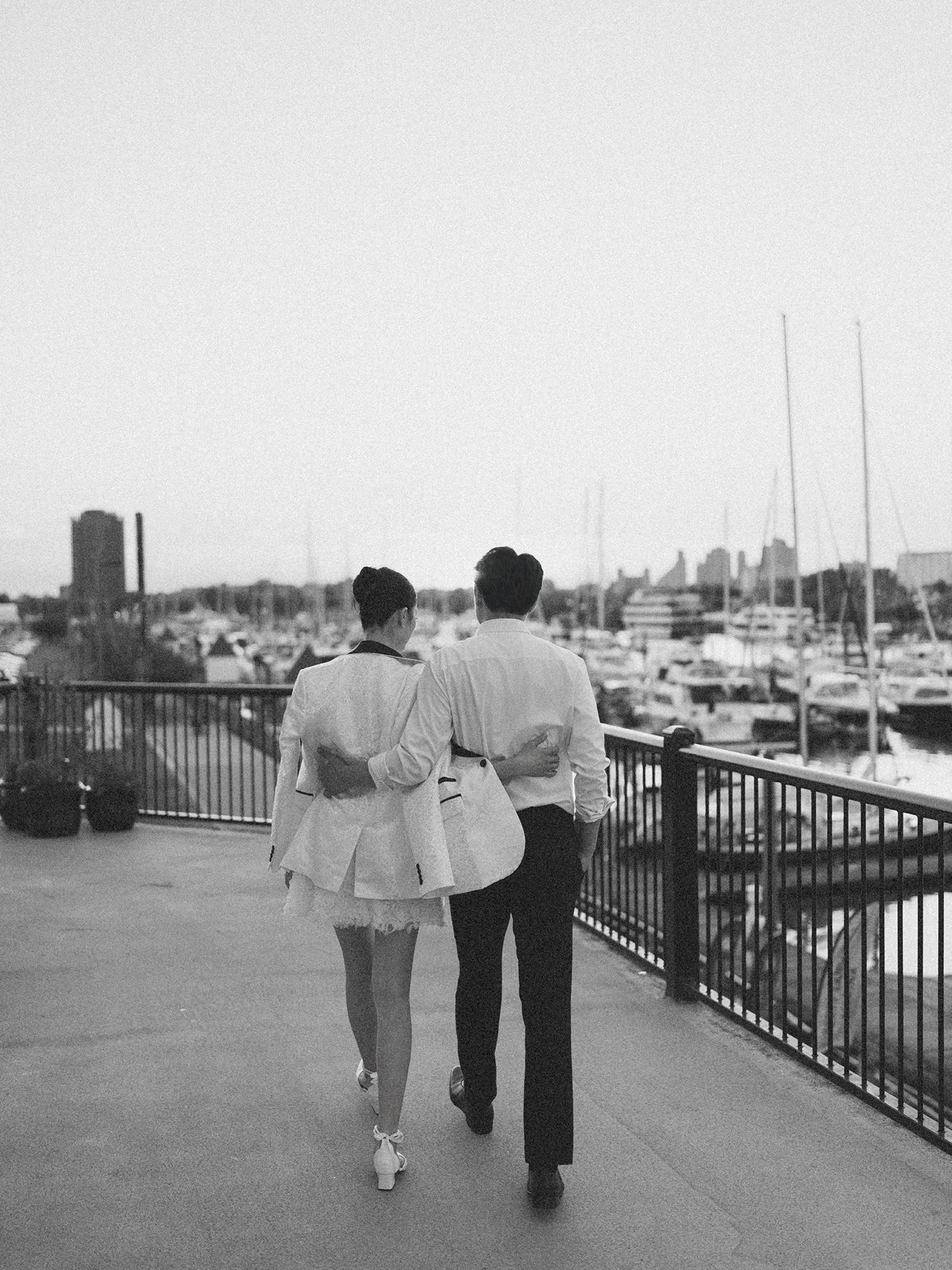 Evening wedding portrait of Hannah and Junsuk at Maritime Parc