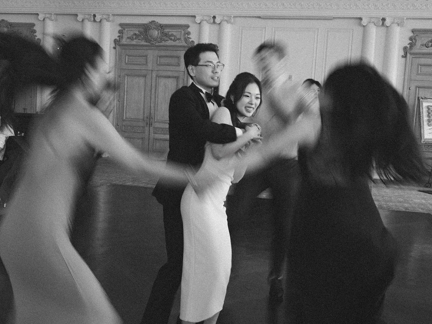 Candid reception moment during Sue and Kenny’s Park Chateau wedding