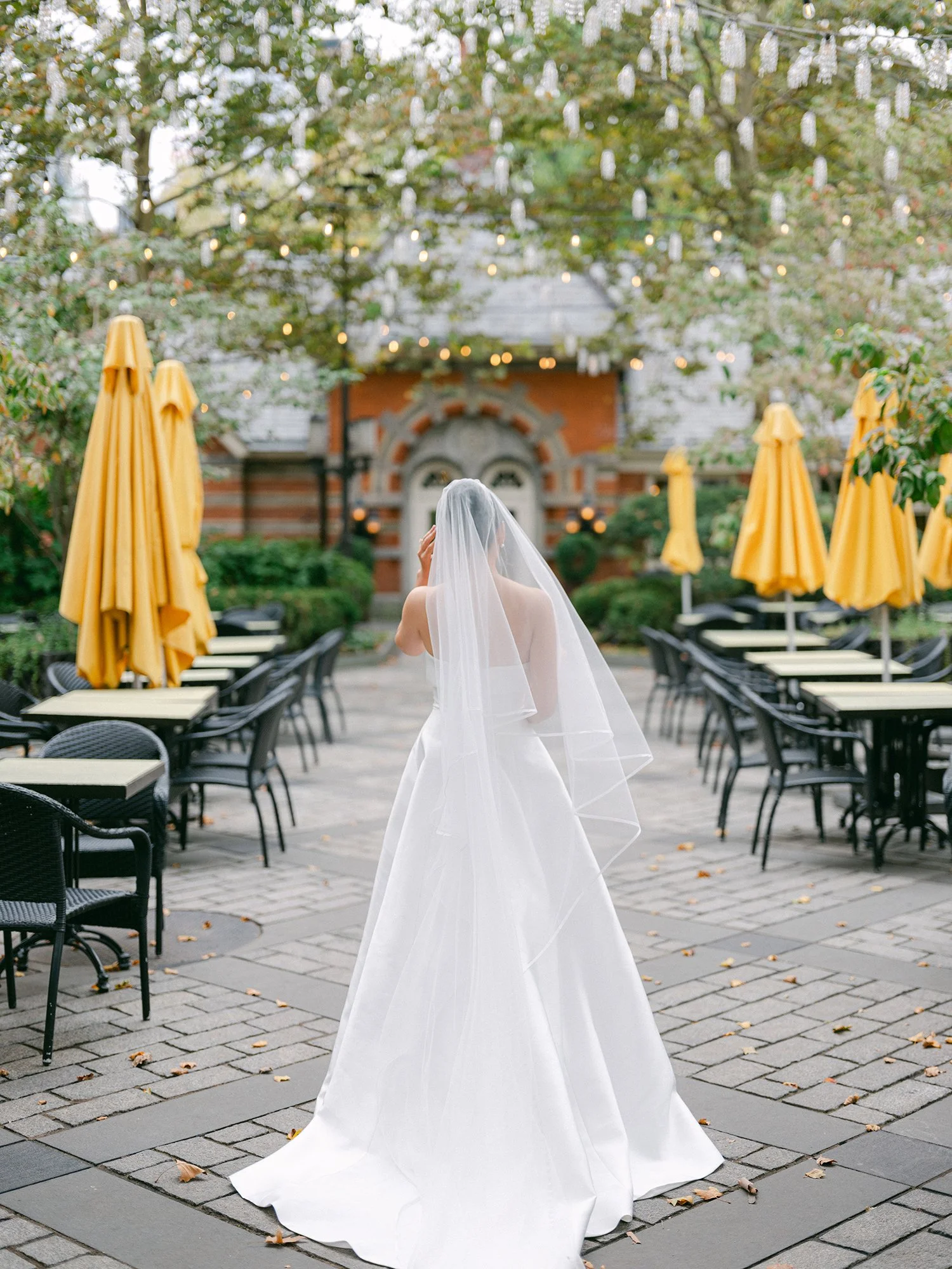Kathy and Blake's first look beneath the trees at Tavern on the Green, Central Park