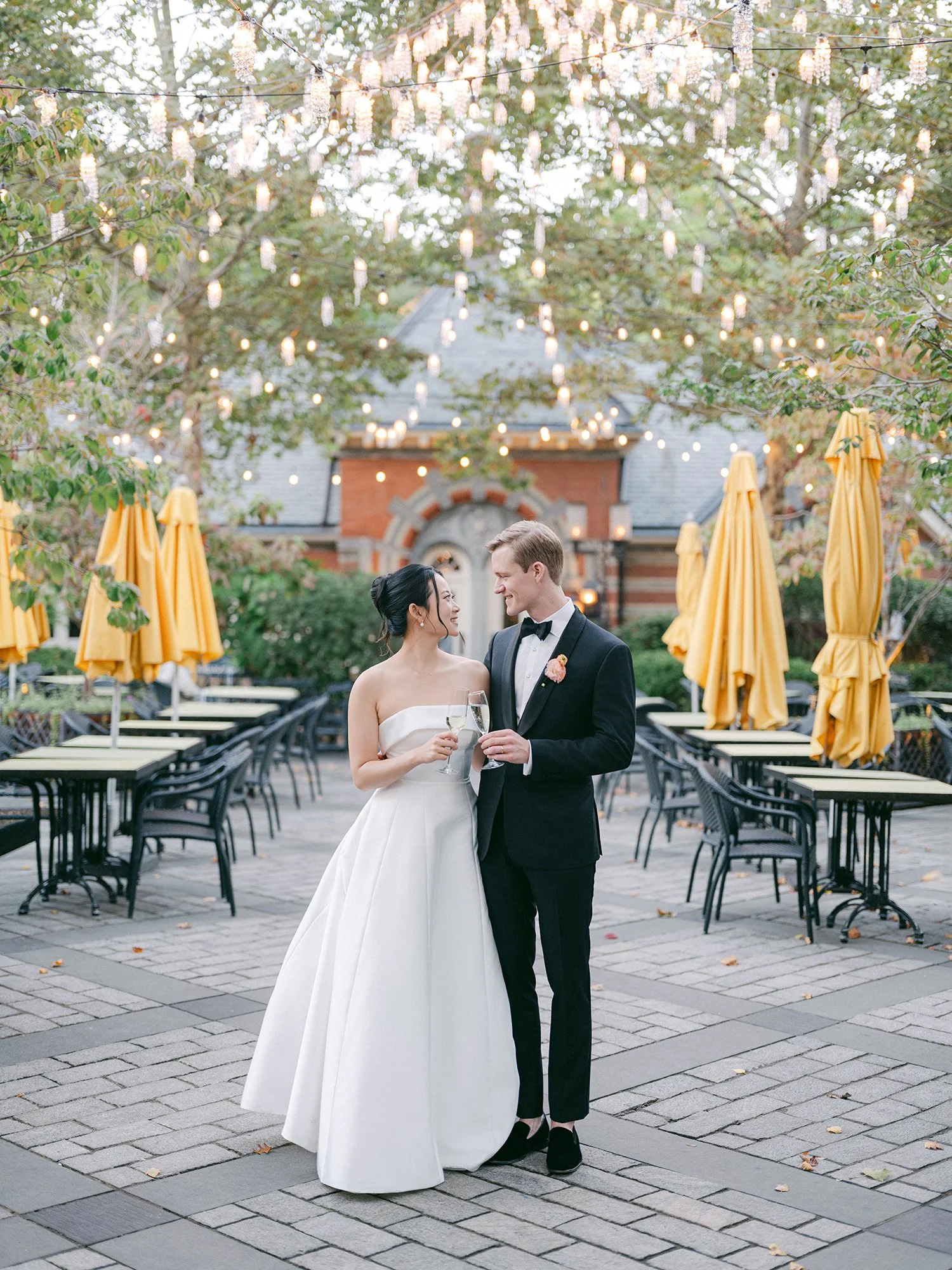 Golden-hour portraits of Kathy and Blake in Central Park, October wedding