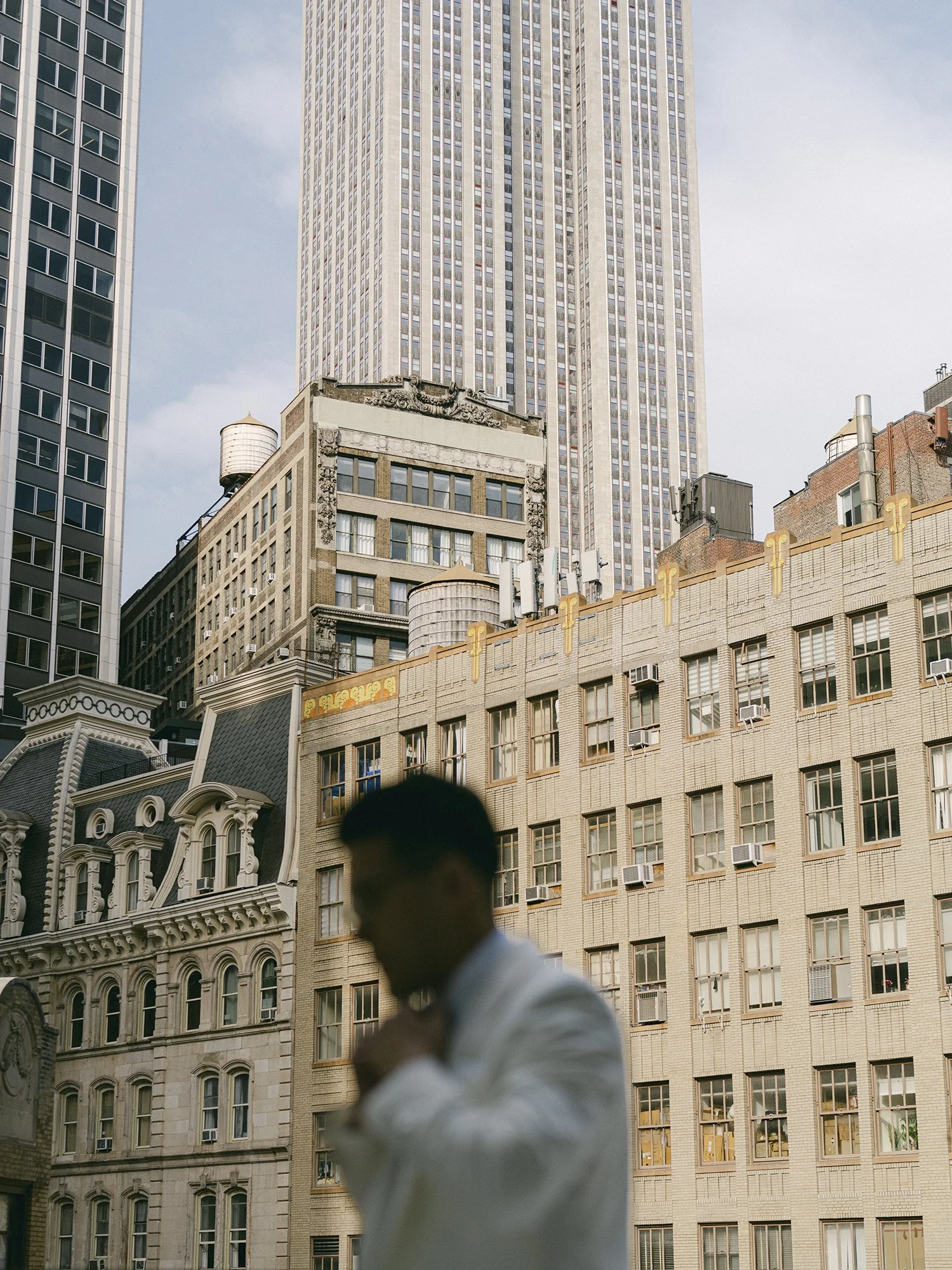 Editorial wedding portrait surrounded by Manhattan architecture