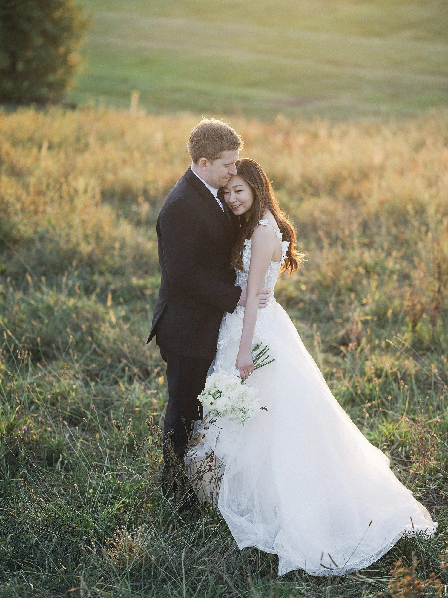 Editorial wedding portrait using natural light