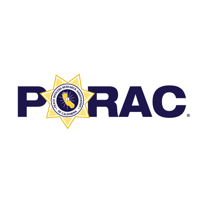 Porac logo with a police badge featuring a star and the text 'Space Officers Research Association of California'.