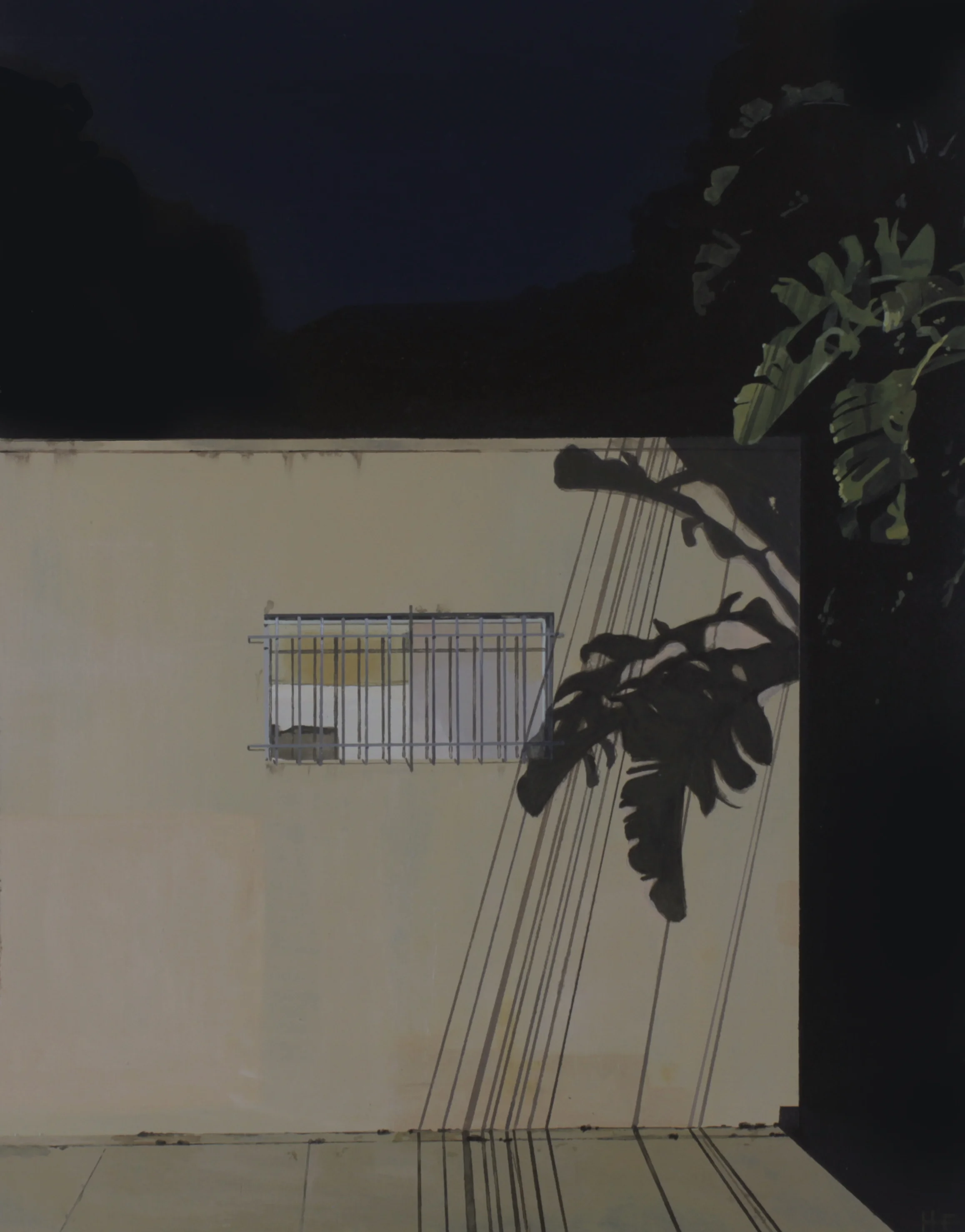 Between the Bars 10”x14” Acrylic on panel framed