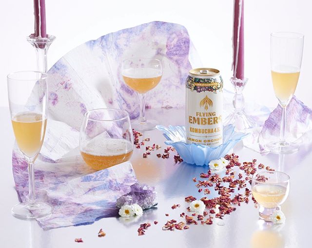 Been MIA working on a forever long staging gig but here&rsquo;s a lovely @flyingembersbrew hard kombucha shot by @gamboa.photo / styled by me💕