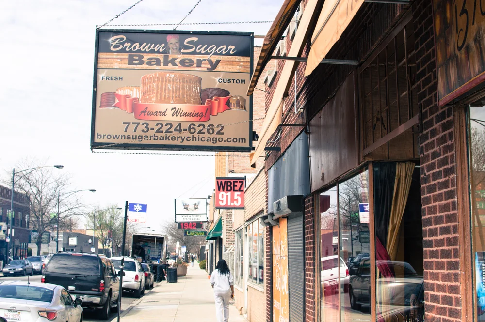 Brown Sugar Bakery, located in the Greater Grand Crossing neighborhood in the South Side of Chicago.