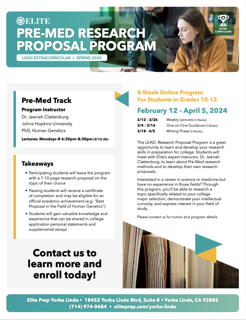 PreMed Research Proposal Program