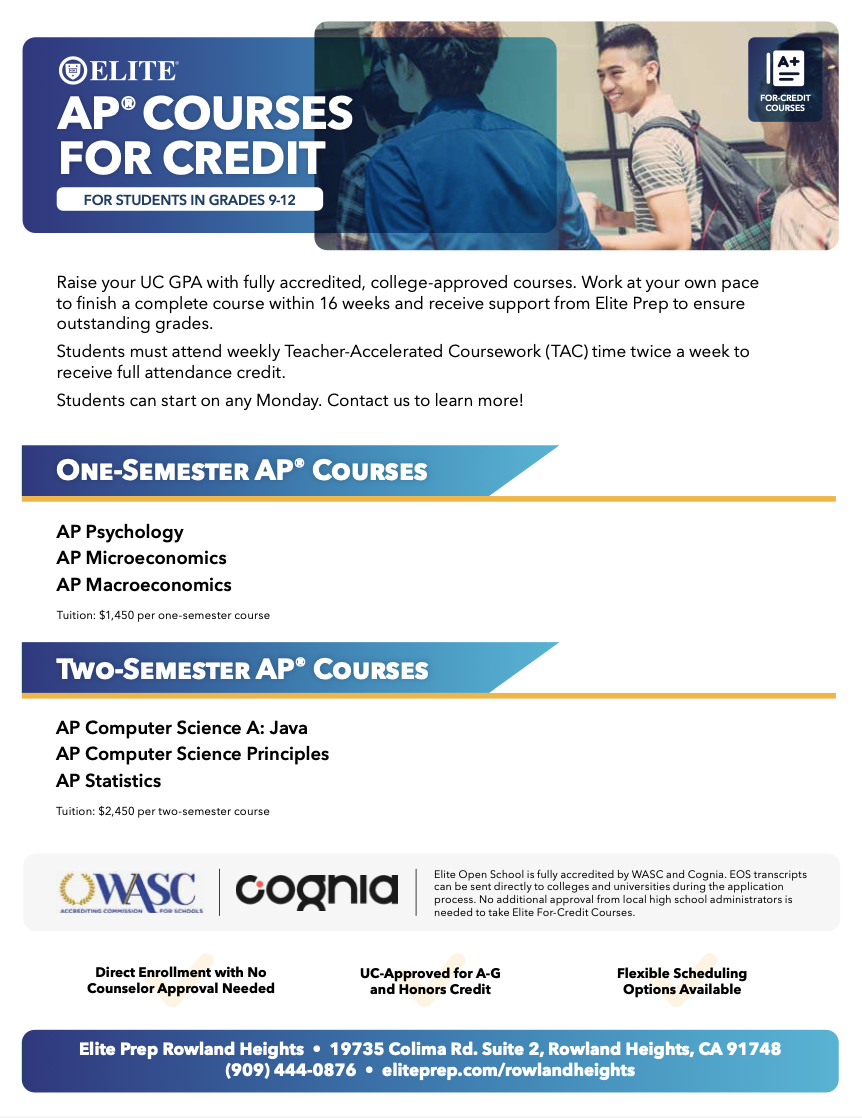 AP Courses For Credit